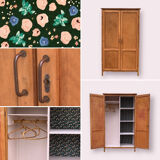 Parisian wardrobe vintage beech 1970