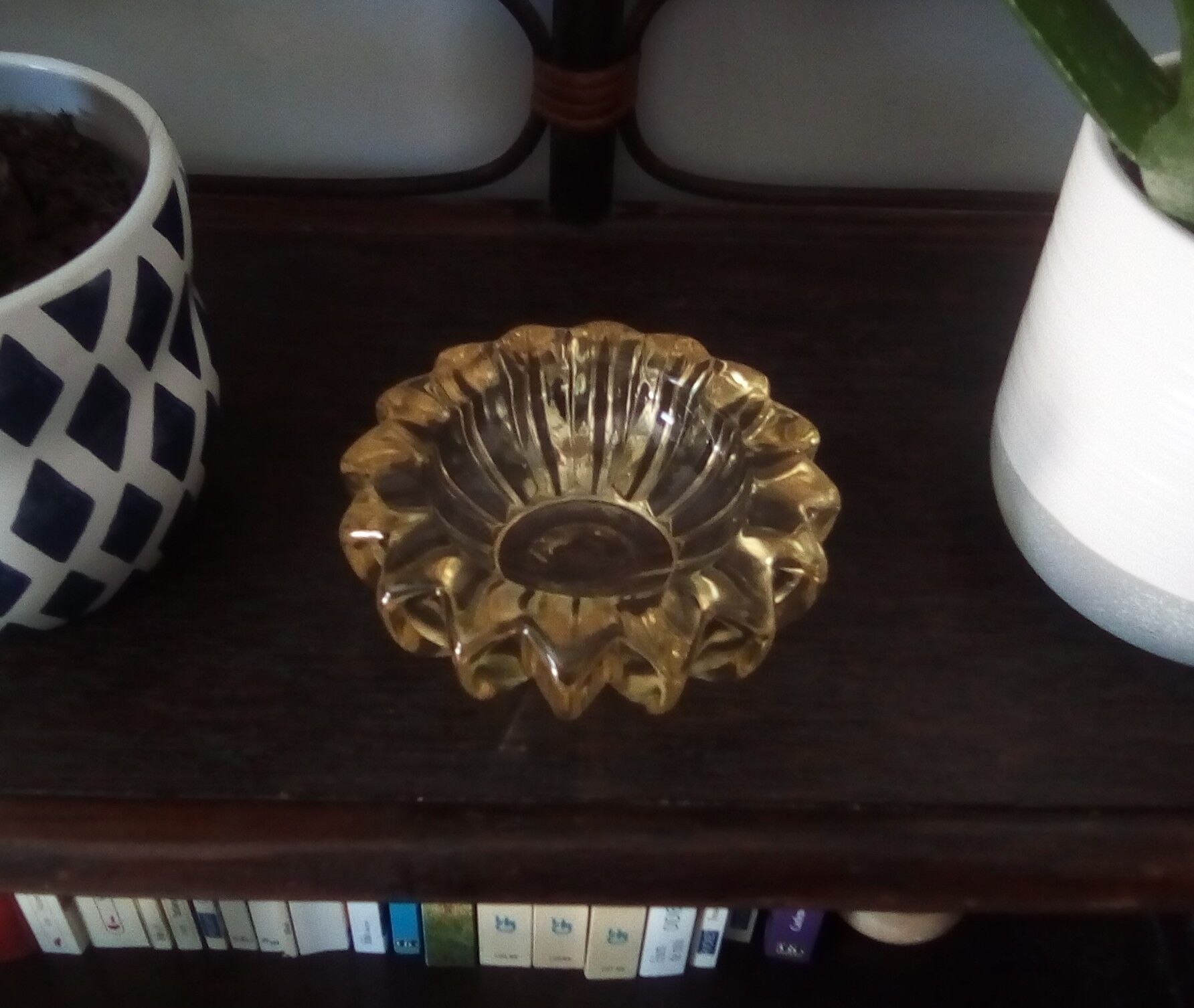 Vintage crystal ashtray, signed P.D Avesn 1940