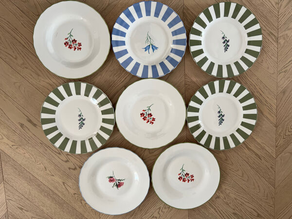 Assiettes style vintage fleurie campagne chic bohème