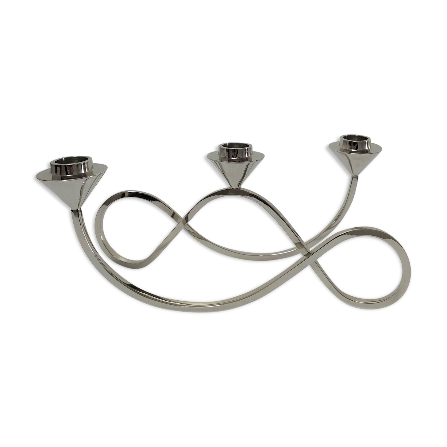 Candle holder brass chrome contemporary design