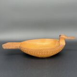 Carved wooden duck cup – Nordic folk art – 19th century