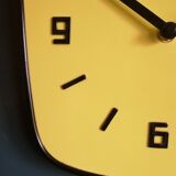 Vintage formica clock silent wall clock "Yellow Star"