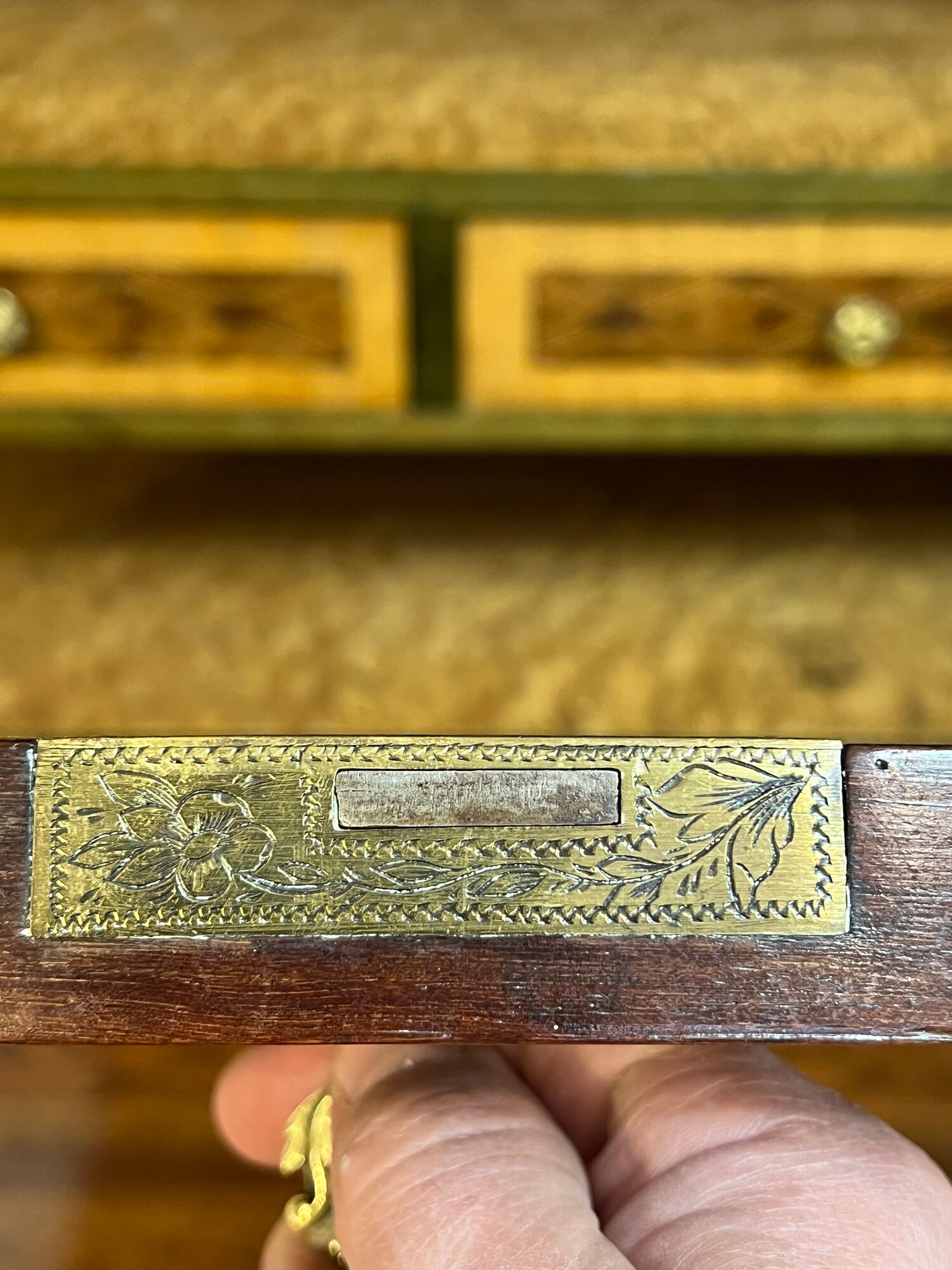 Secretary Ancien, Napoleon III, Late Nineteenth Century, Marquetry And Gilded Bronze