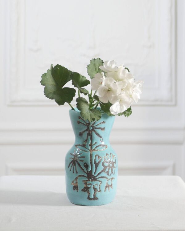 Rare vase de Roger Capron (1922-2006) à épaulement en faïence.
