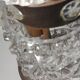 Mid-Century Textured Glass And Wooden Table Lamp, Denmark, 1960s