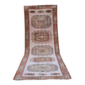 Vintage Turkish hallway rug 133x377 cm