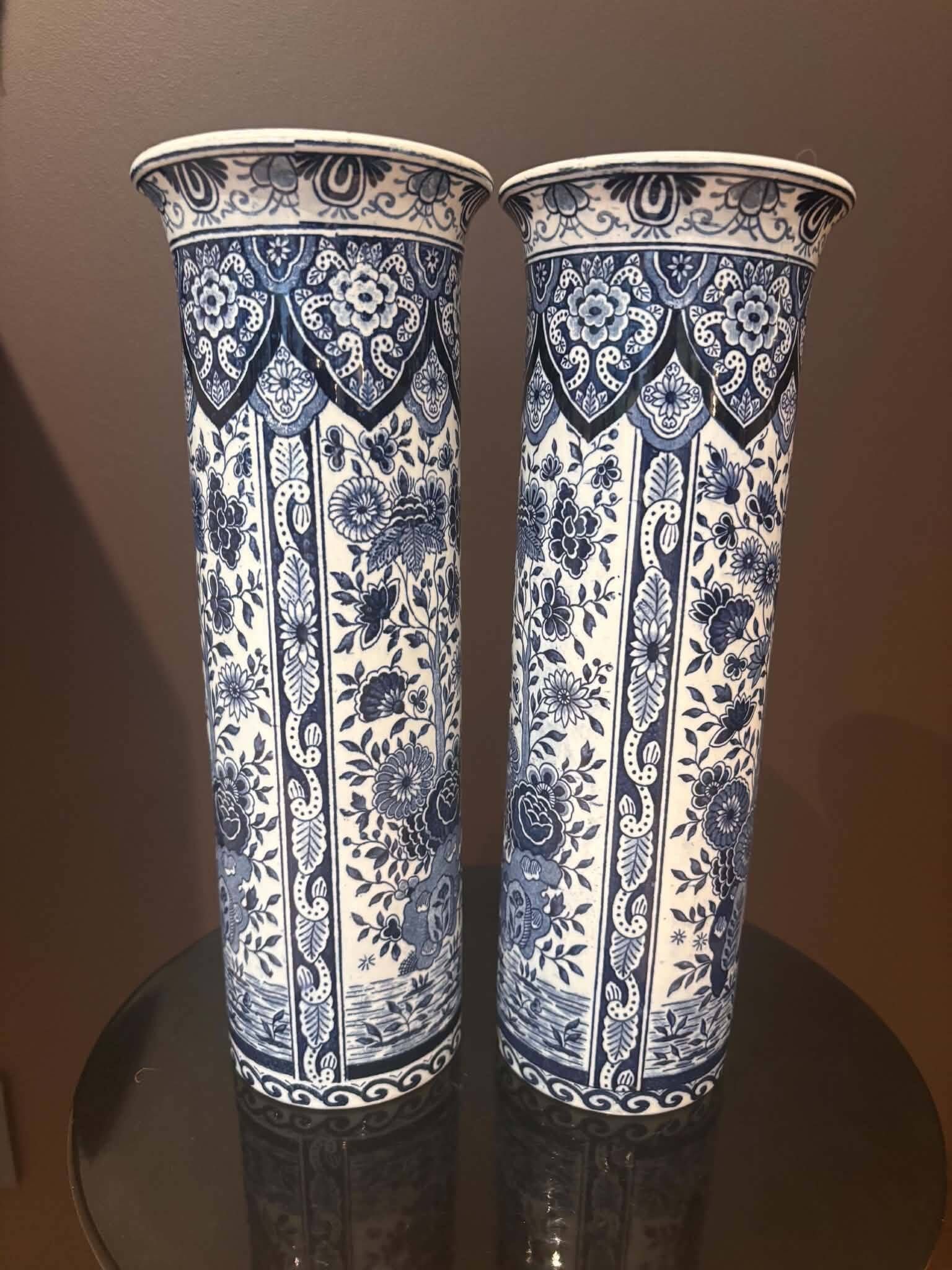 Pair of Delft vases
