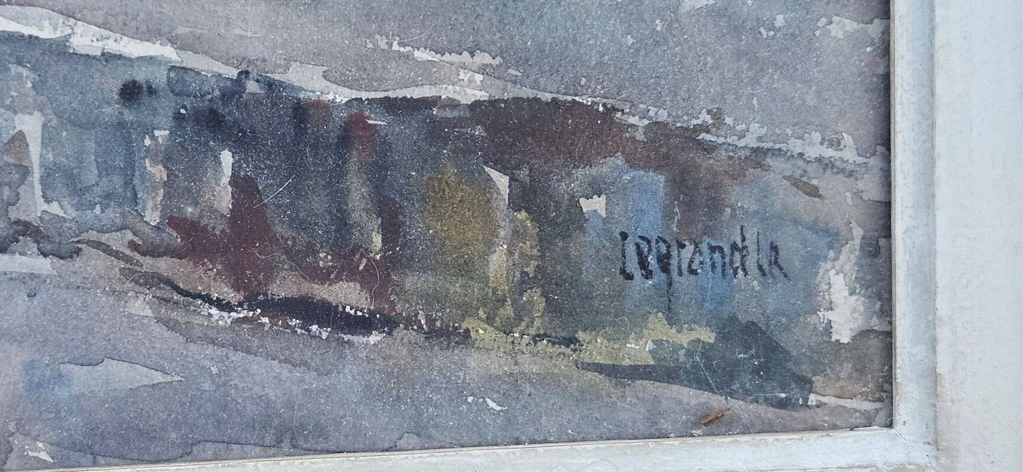 Legrand Aquarelle Marine Béziers 1955