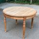 Art Deco round extendable dining table renovated in solid oak 225cm 20th century