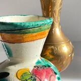 Vases céramique et laiton artisanal vintage