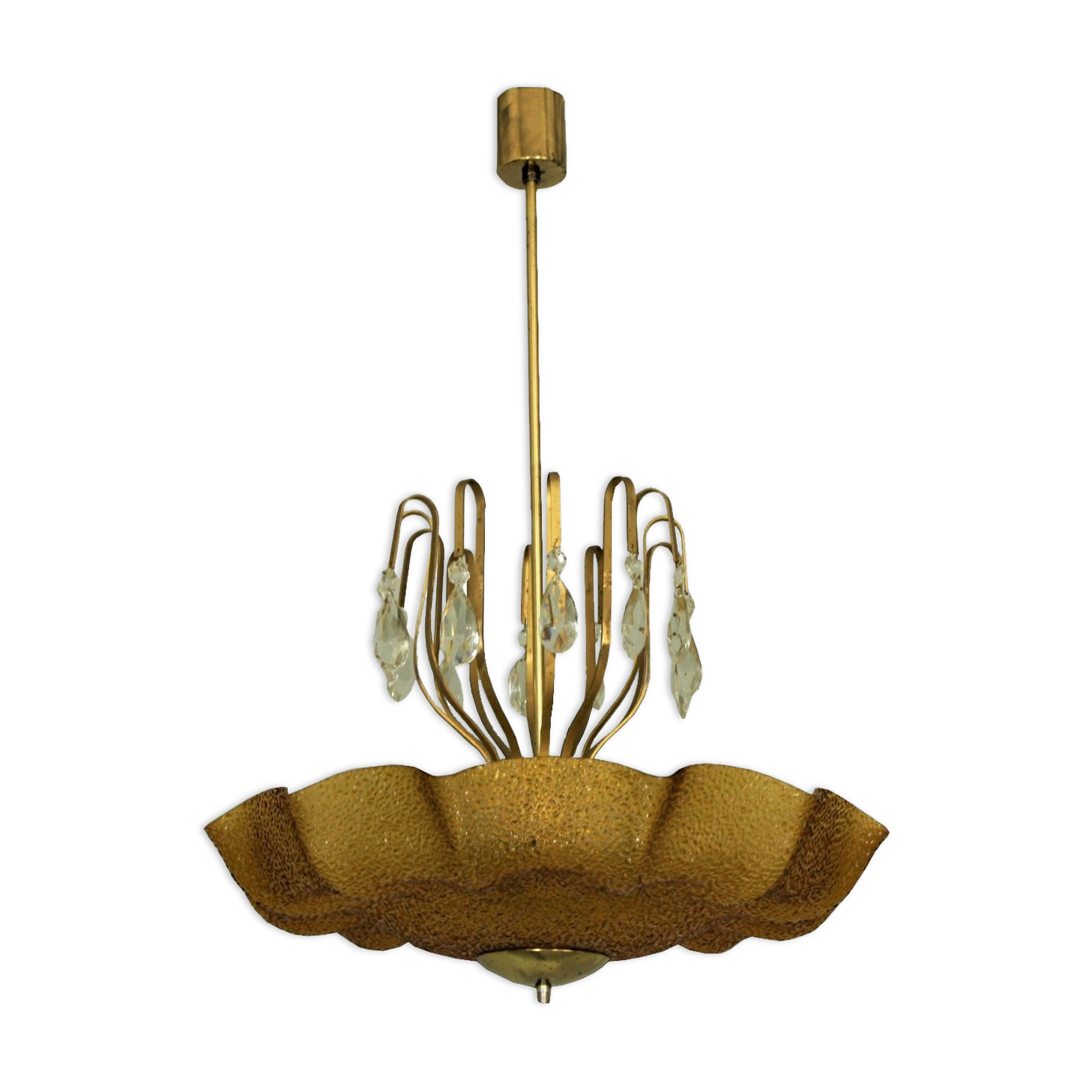 Fountain pendant light from Kamenický Šenov, 1970s