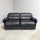 Black leather 2 seat sofa by Dreipunkt, 1970s