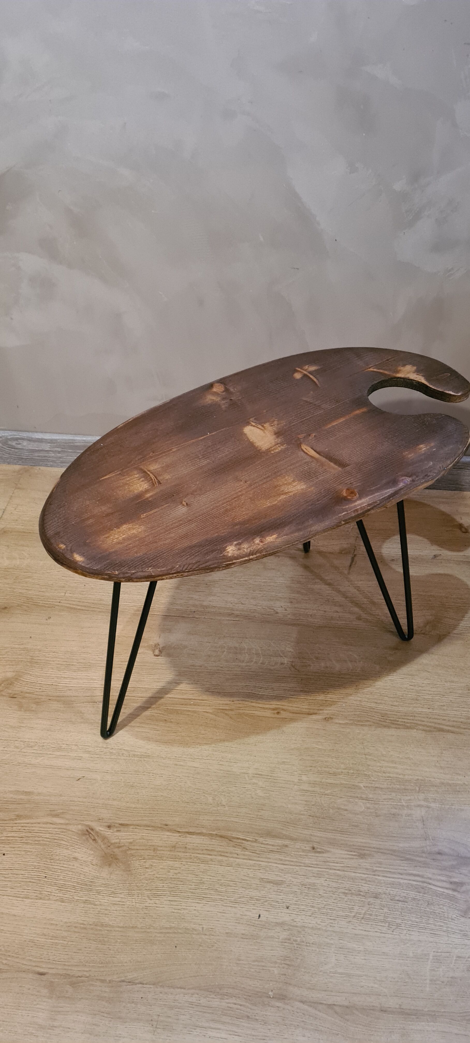 Coffee table in shape of painter's palette