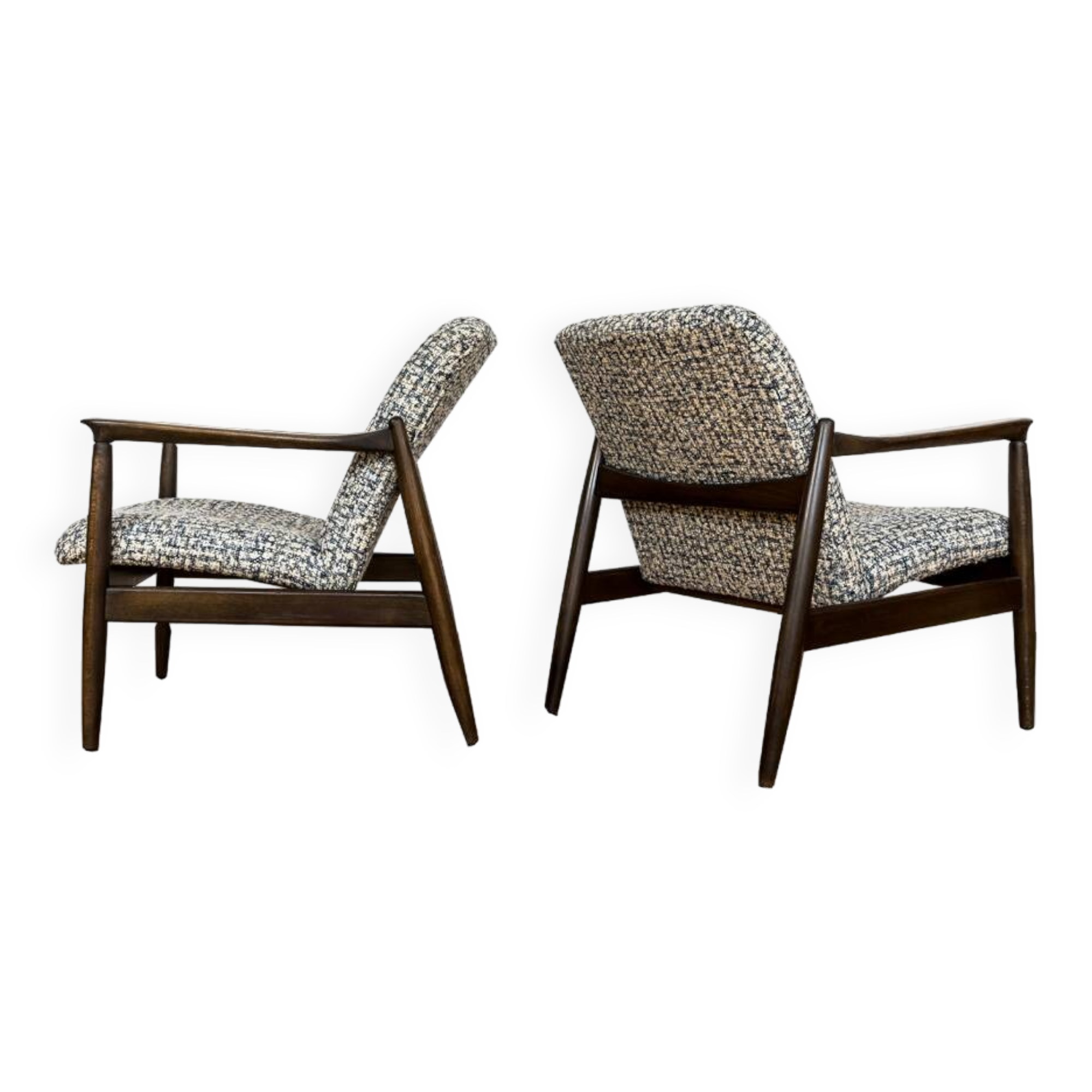 Customizable Pair Of Mid Century Armchairs GFM64 By Edmund Homa, 1960's