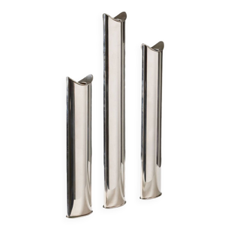 Lino Sabbatini silver metal candle holders