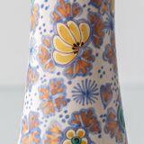 Pair of coloured ceramic table lamps in Art Nouveau style, 1918, with new shades.