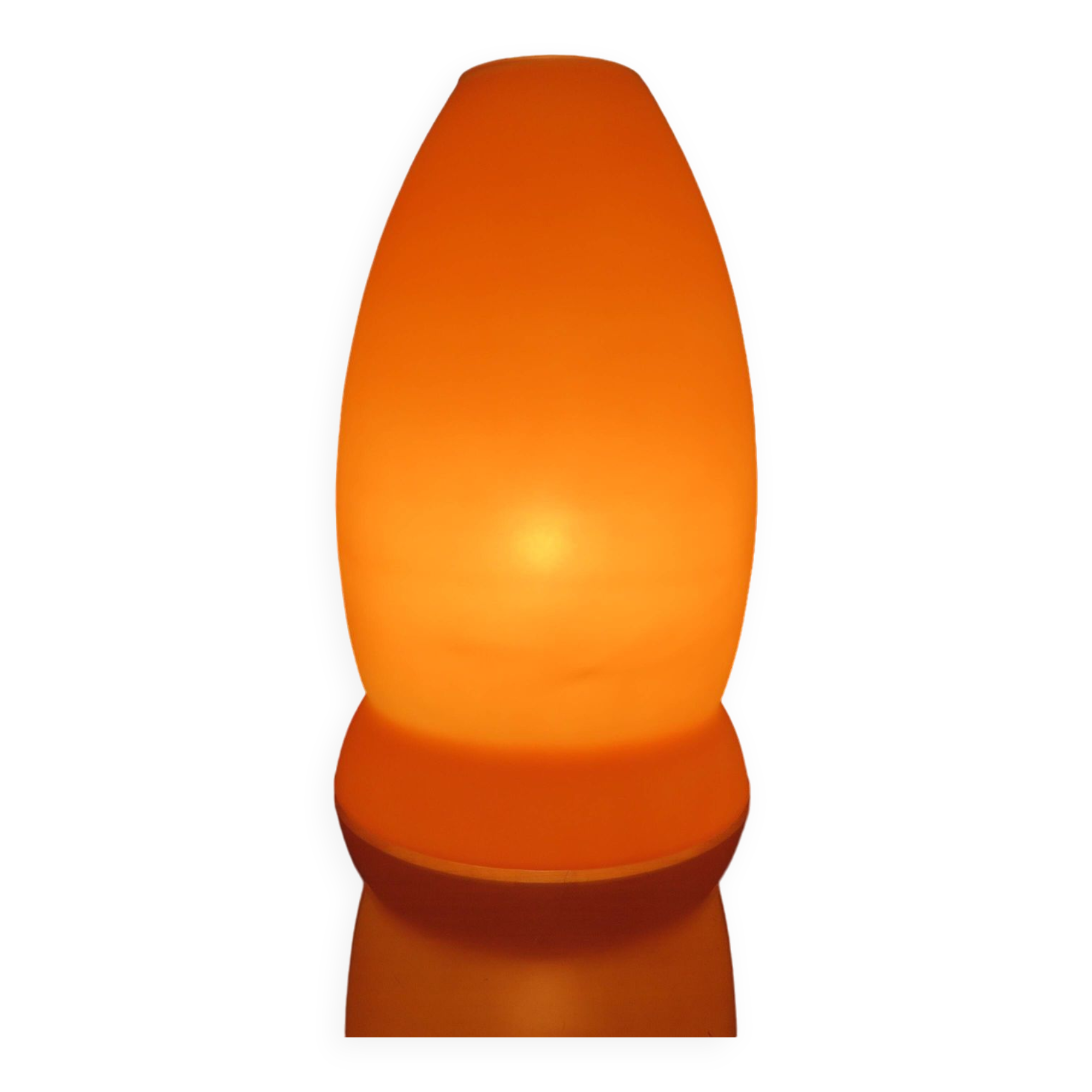 Mushroom lamp in pale orange opaline from the 70s