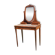 Art Deco oak dressing table, marble top and swivel mirror.
