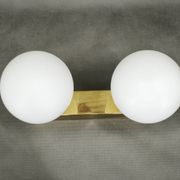 Applique en laiton à double globe Kamenický Šenov, Tchécoslovaquie, années 1970