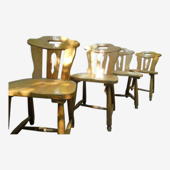 4 pine chairs circa 1980