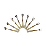Set of 9 forks with horn dessert 50/60s
