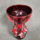 Vase in Vallauris earthenware signed orange and turquoise
