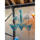 Italian Light Blue Murano Style Glass Chandelier