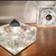 Deux appliques en verre coulé