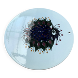 Mid-Century Danish wall plate with Crazy Bird design by Beth Breyen for Royal Copenhagen.