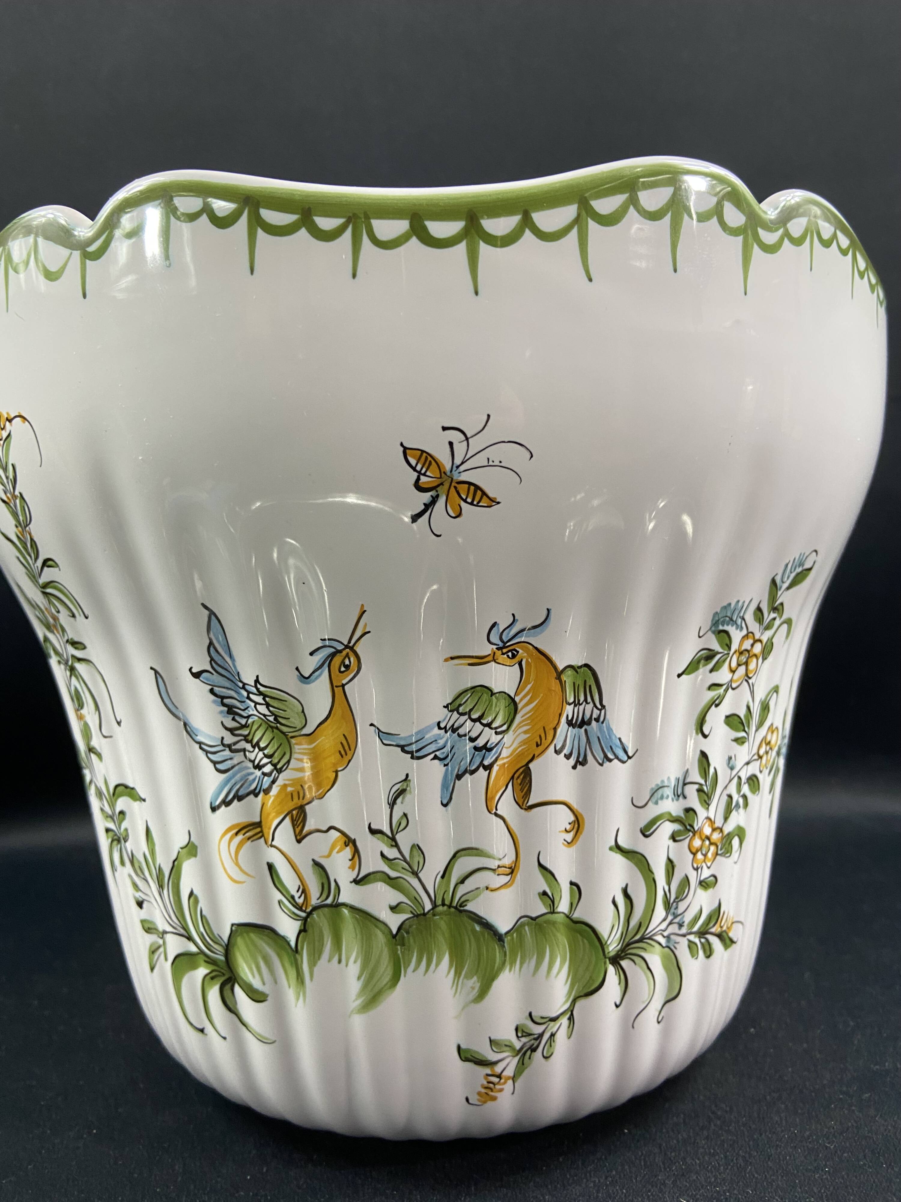 Moustiers earthenware flowerpot