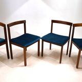 Asko Finland set of 4 Tectonia dining chairs by Jussi Peippo, 1960