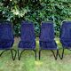 Lot de 4 chaises de salle à manger noires à dossier haut 1970
