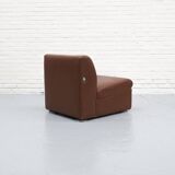 Cognac Leather Modular Sofa by Artifort