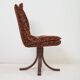 4 chaises en velours marron, 1970