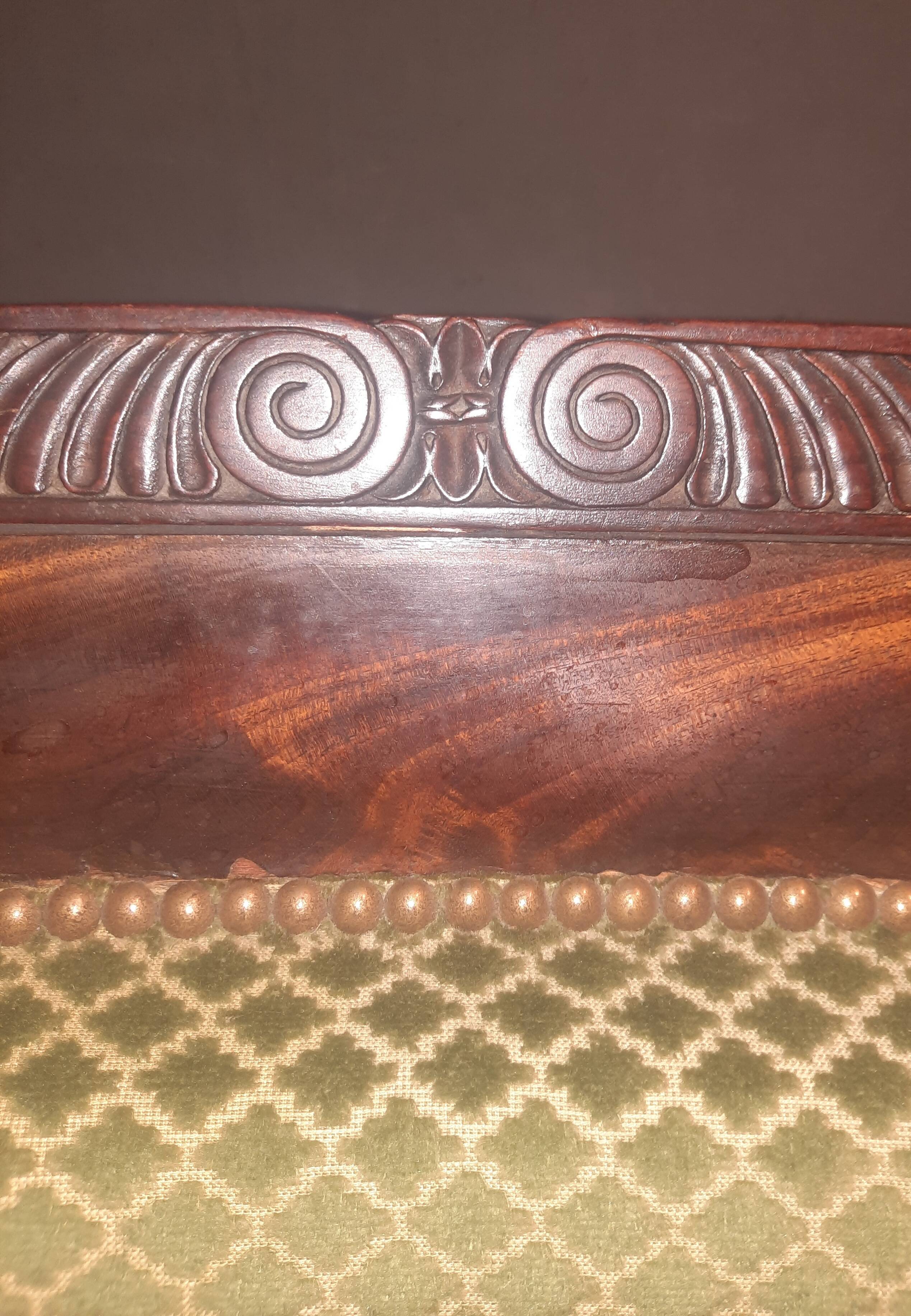 Empire period bergère in mahogany