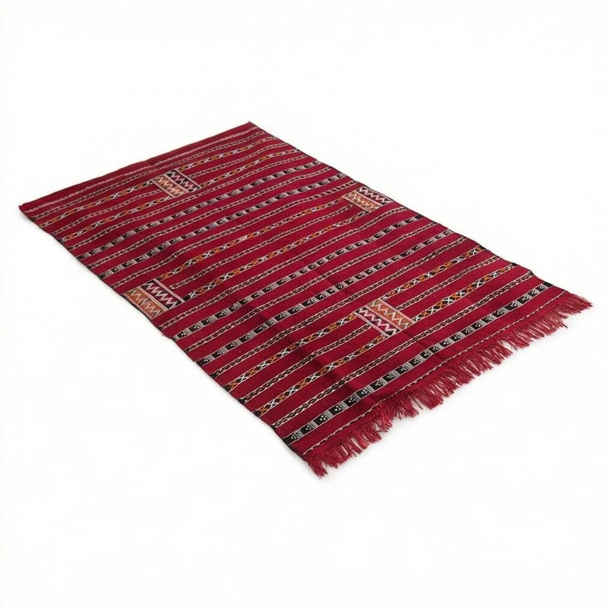 Tapis marocain kilim rouge 140x230 cm