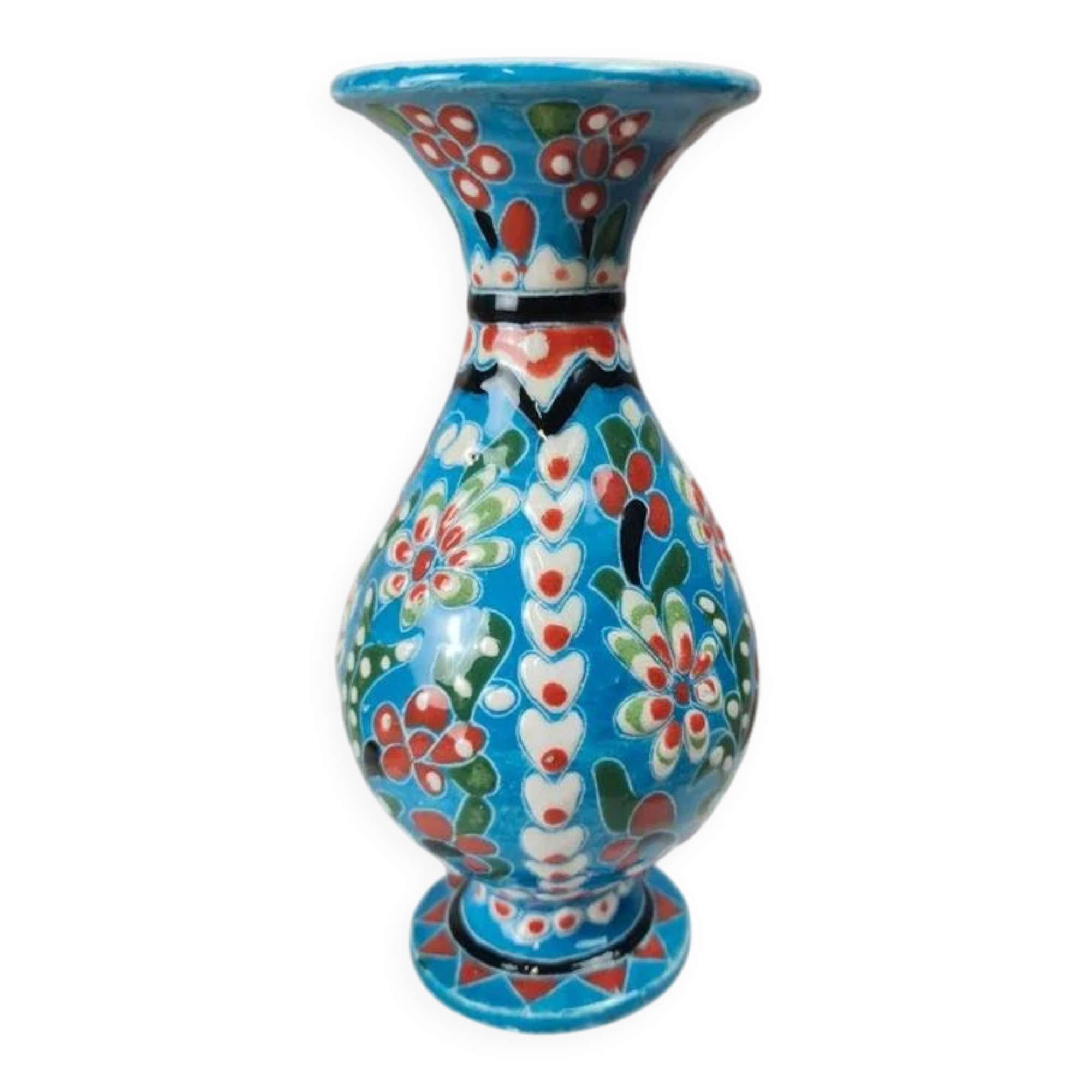 Hand-painted ceramic vase, oriental style.