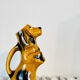Pichet / carafe en barbotine chien marron clair
