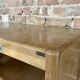 Double curtain filing cabinet in oak — on legs