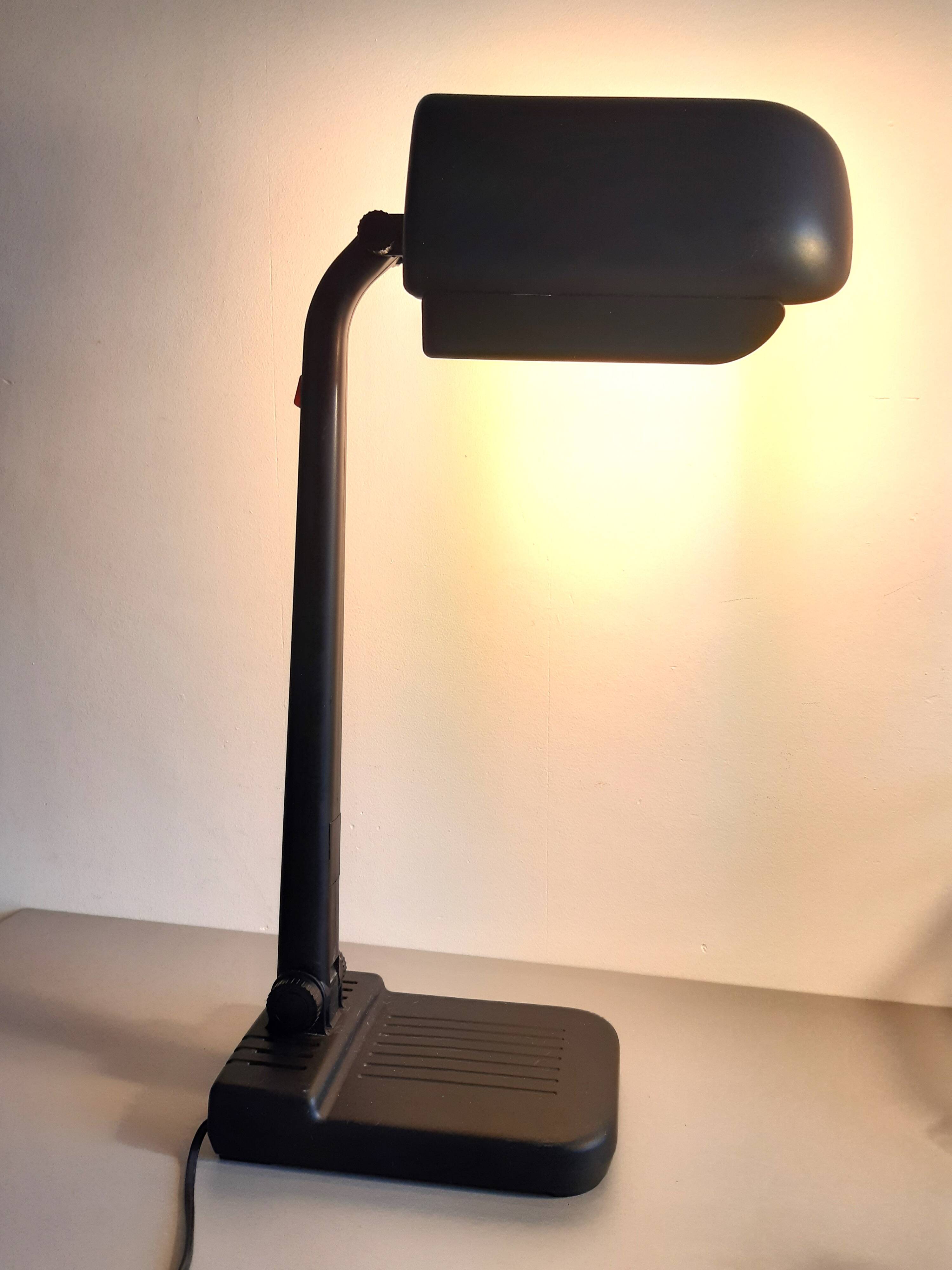 Vintage industrial black LIVAL desk lamp