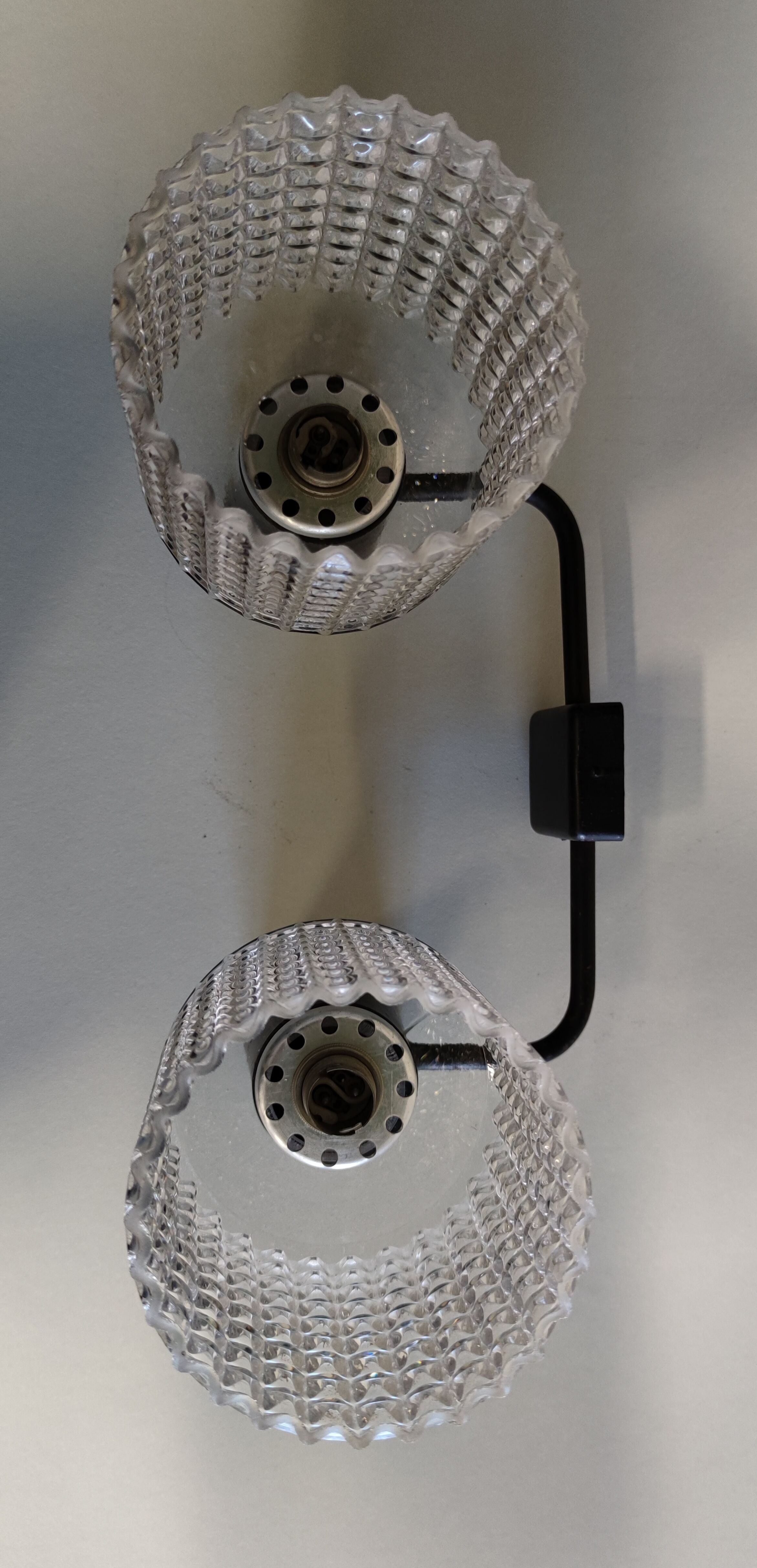 Metal/glass wall lamp