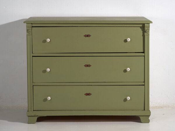 Antique olive green chest of drawers (circa 1920) #55