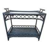 Vintage rattan server with XL serving tray circa 1960