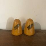 Salière et poivier en céramique orange