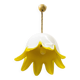 Floral pendant lamp in yellow Murano glass by Leucos, 1970s.