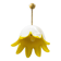 Floral pendant lamp in yellow Murano glass by Leucos, 1970s.