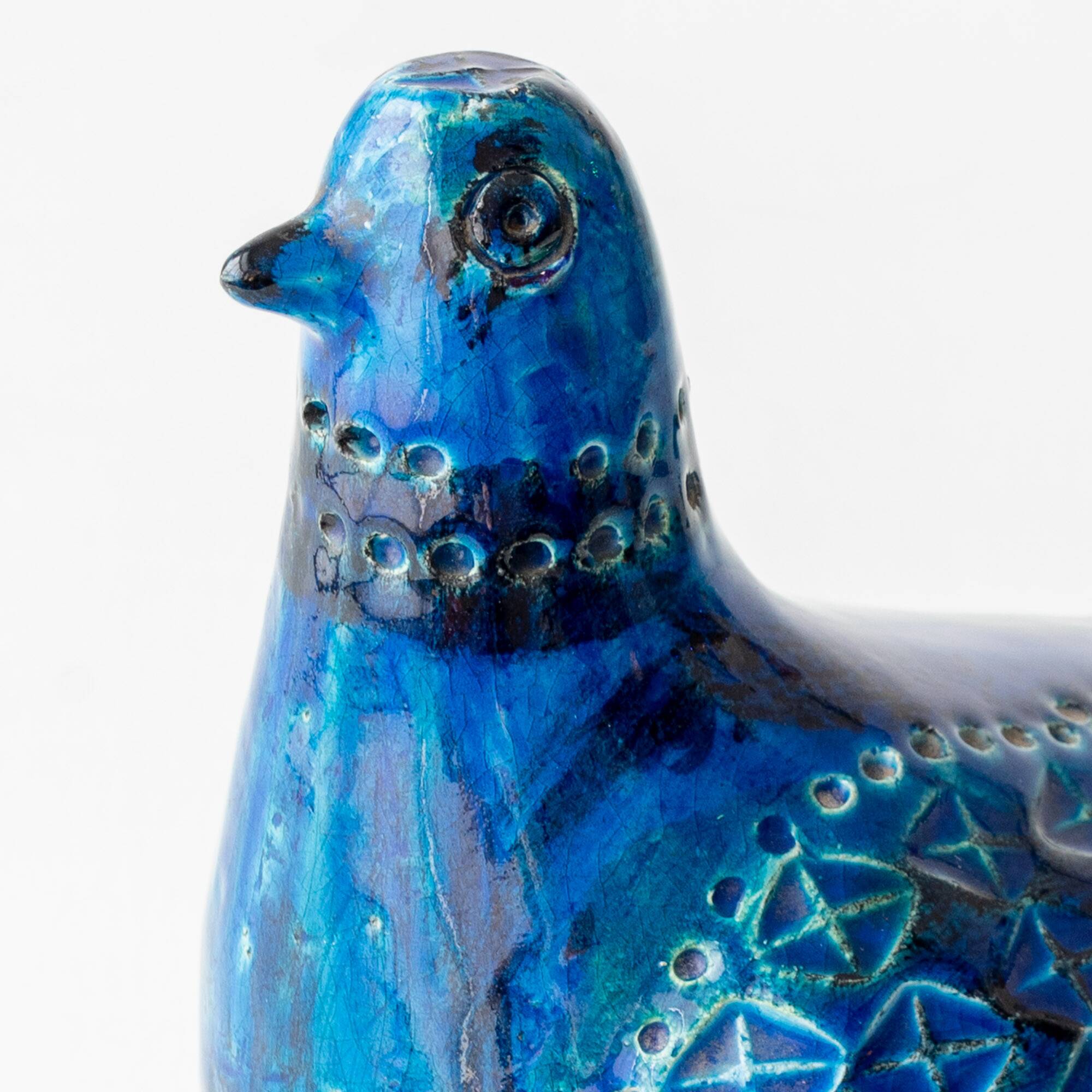 Bitossi Rimini Blu Ceramic Dove Sculpture by Aldo Londi, Italy, 1950s