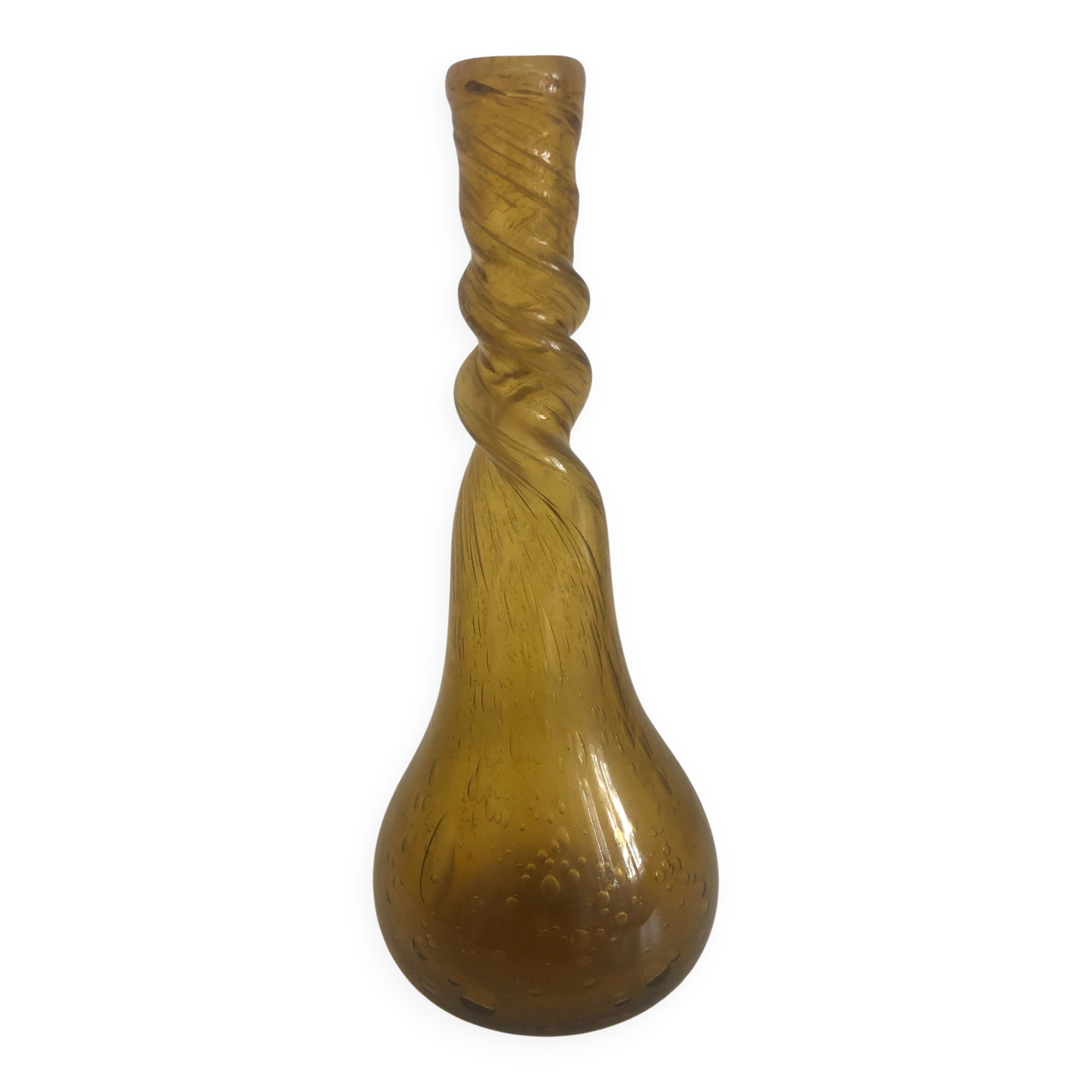 Vase soliflore en verre bullé