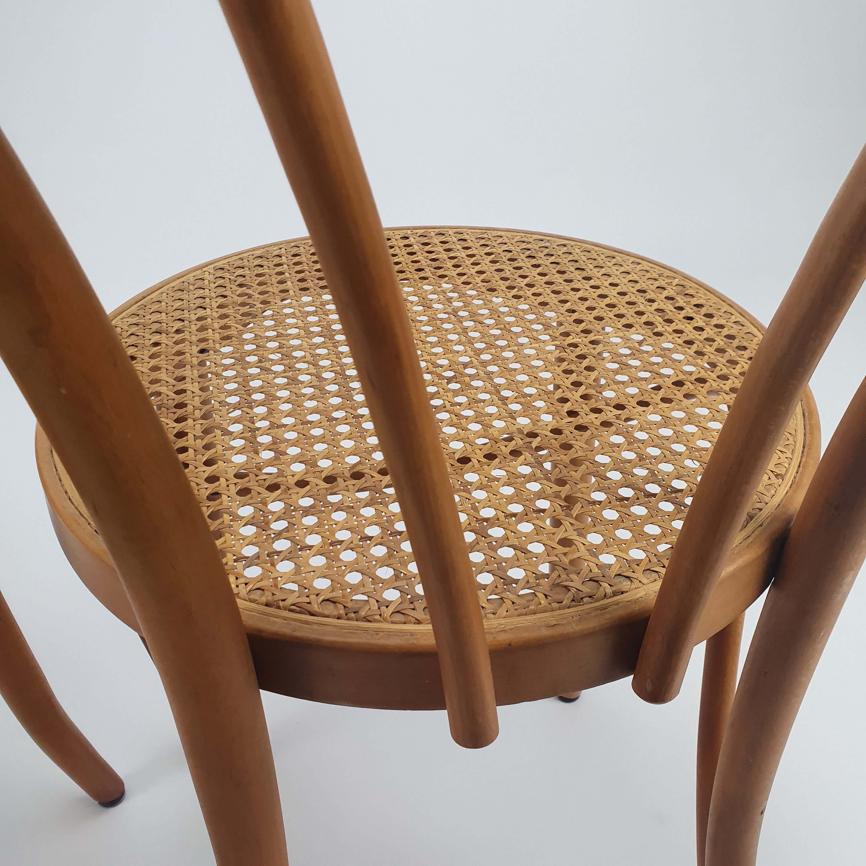 Set of 2 Mid Century Zpm Radomsko Bentwood and Cane dining chairs, 1960s