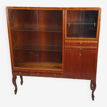 Renovated sideboard, display cabinet with bar and drawers, retro, vintage